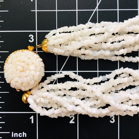 RARE Vintage Estate Italian Deco White Necklace - Picture 6 of 12